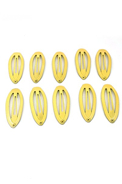 Tahtakaledeyim 6 Cm 10 Adet Oval Çıtçıt Toka Metal Simli Sarı Renk