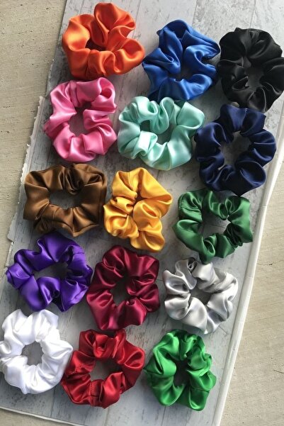 ALYESKA Saten Toka 5 Adet Karışık Renk Saten Simit Toka Scrunchies