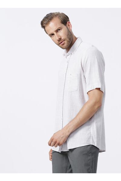 SÜVARİ Kısa Kollu Gömlek, 2xl, Bej