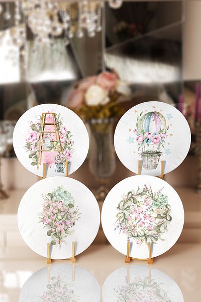 Realhomes 4-Piece Flower Bundles Special Design Placemat & Supla