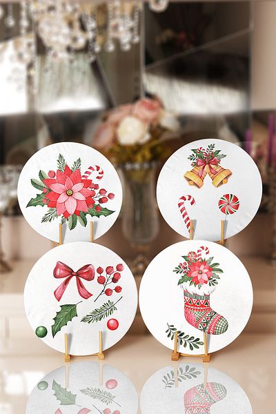 Realhomes 4-Piece Flower & Candy Designed Placemat & Supla