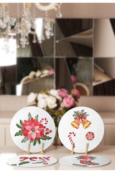 Realhomes 4-Piece Flower & Candy Designed Placemat & Supla