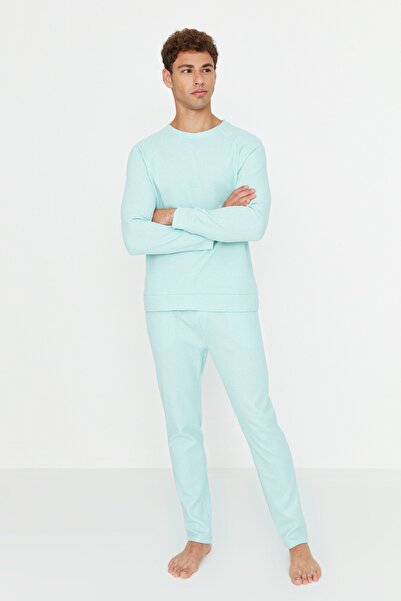 Trendyol Collection Pajama Set - Turquoise - Plain
