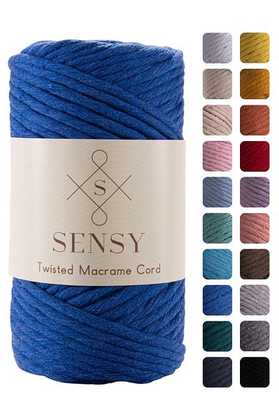 SENSY Premium Scanned Macrame Macrame Hobby Rope Saks Blue