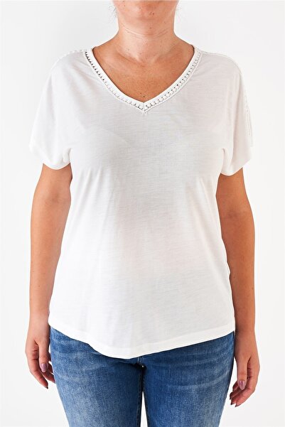 Kadın V Yaka T-shirt-mr11078y1