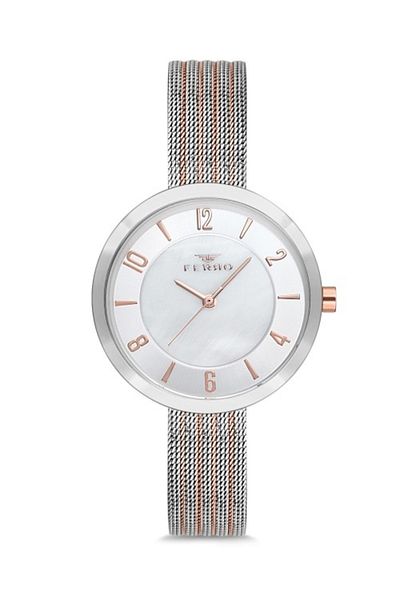 FERRO Rose And Silver Straw Cord Women's Wristwatch F1908c-1003-e F1908c-1003-e