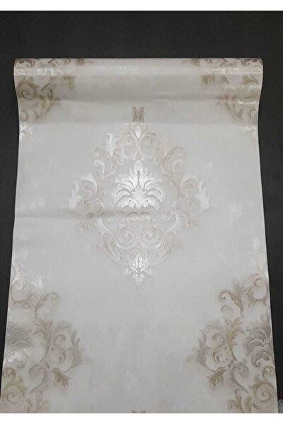Oskar Damaks Desenli Gümüş Detaylı Klasik Duvar Kağıdı(5m2)