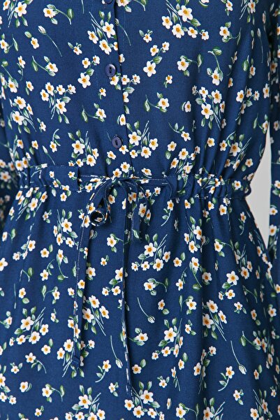Trendyol Collection Sötétkék mini gombos viszkóz szőtt ruha TWOAW23EL01310