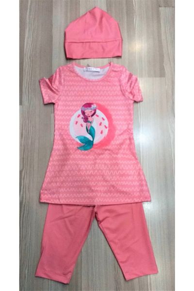 MARESİVA Short Sleeve Tights Children's Swimsuit Pink