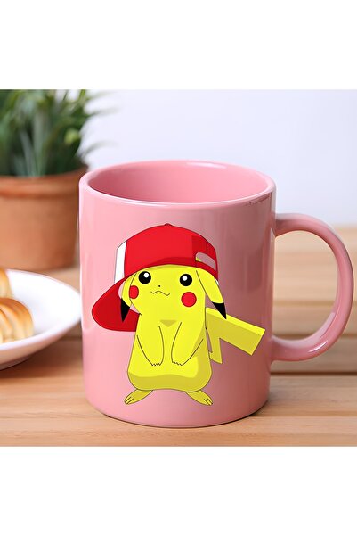 GünayStore كوب نسكافيه وردي ناعم وكوب متأخر بيكاتشو 250 مل Sp95