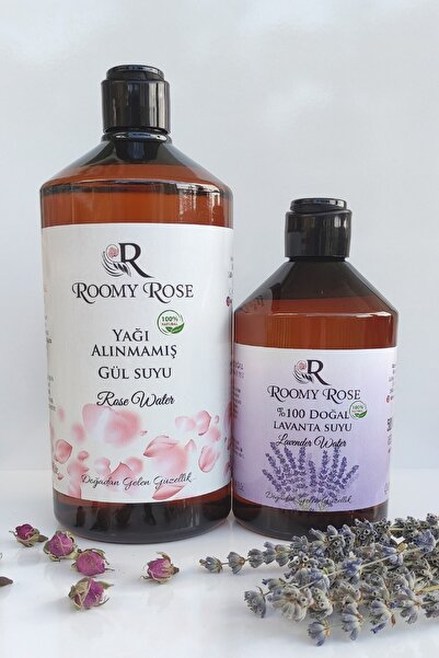 Doğal Lavanta Suyu 500 Ml + Yağı Alınmamış Gül Suyu 1000 Ml