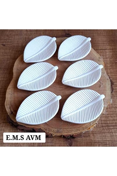 E.M.S AVM Ham Boyasız Hobi 6 Adet Yaprak Şeklinde Kahve Yanı Sunumluk Lokumluk Ikramlık Şekerlik