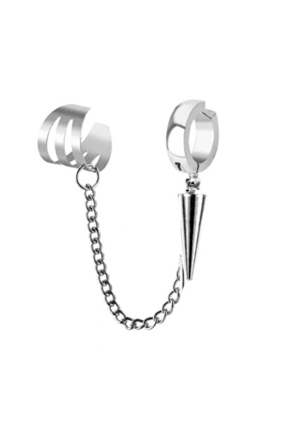 Köstebek Sivri Uçlu Zincirli Kıkırdak Wrap Küpe