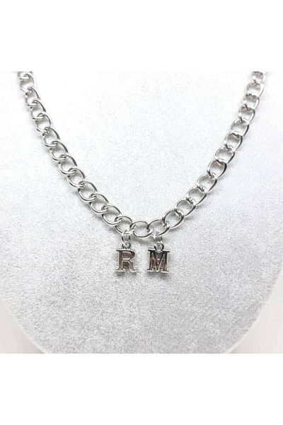 AlpCollection Gray Rm Rap Monster Lettered Bts Army 45cm Chain Necklace