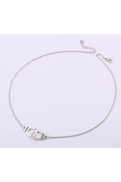 AlpCollection Freedom Freedom Handcuffs Gray Metal Gift Chain Necklace Jewelry