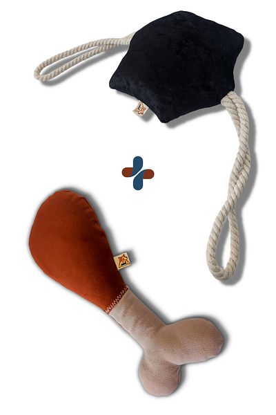 UTDpet Chicky Sound Bone Dog Toy + Hexie Traction Bone Dog Toy