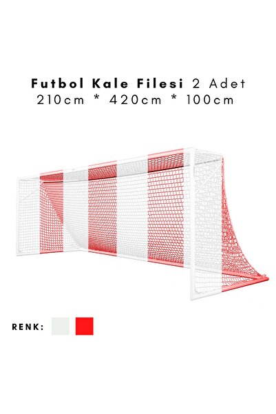 ÖZBEK Futbol Kale Filesi Halı Saha Kale Ağı 210x 420x 100cm 2 Adet File