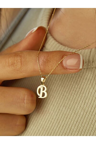Nilvera Kuyumculuk 14 Ayar Altın B Harf Kolye