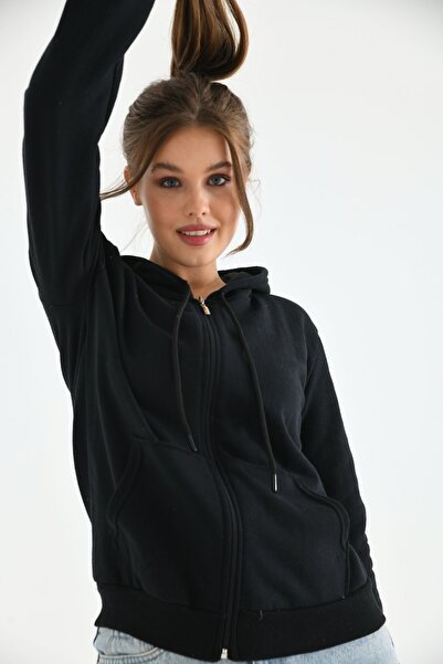VOLT CLOTHİNG Unisex Kapüşonlu Fermuarlı Sweat