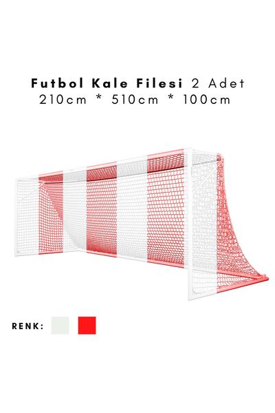 ÖZBEK Futbol Kale Filesi - Halı Saha Kale Ağı 210 * 510 * 100cm (2 Adet File