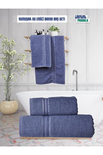 Şelale Sude 1 Piece Bath Towel 90x140 1 Piece Head Towel 50x90 Bath Head/Bathroom Set
