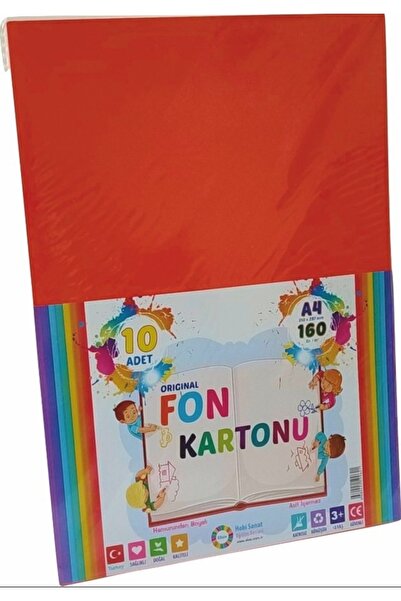 ELUX Kırmızı Kağıt A4 Ebat Fon Kartonu Fotokopi Kağıdı 10 Adet