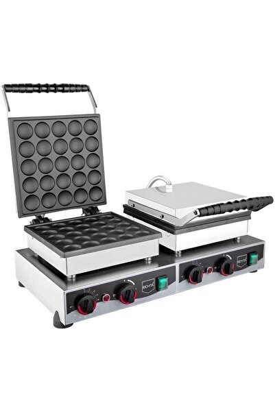 Remta Kapaklı Yuvarlak Ikili Bubble Pankek Makinesi Gastrontepe