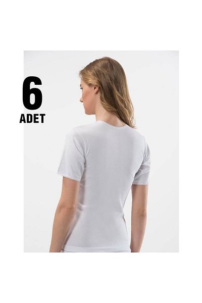 Tutku 6 piese, alb, camisole cu decolteu rotund pentru femei