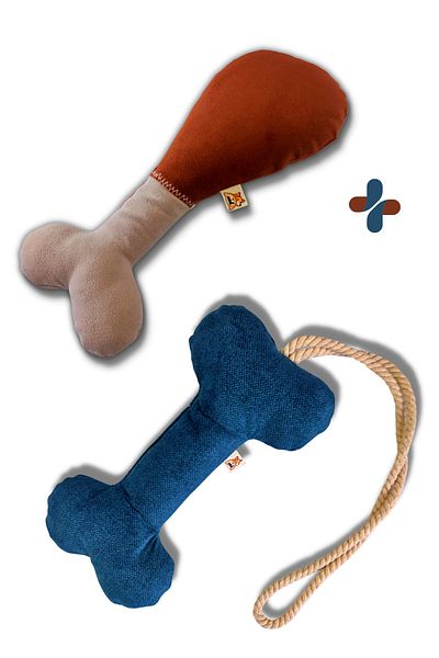 UTDpet Chicky Sound Bone Dog Toy + Bestie Traction Bone Dog Toy