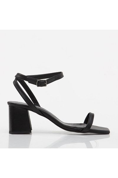 Hotiç Schwarze Sandalen mit Absatz für Damen aus echtem Leder