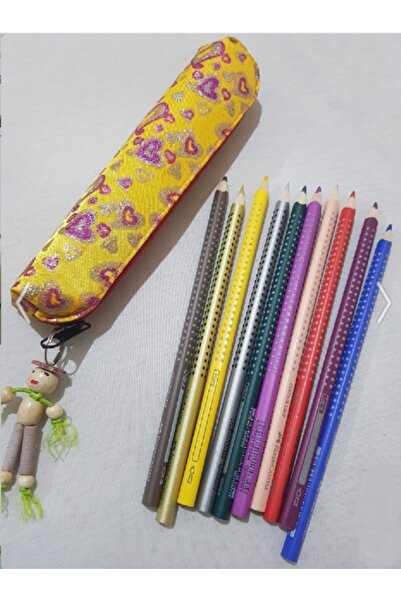 Faber Castell Grip 2001 Boya Kalemi 10 Renk + Sosis Kalem Kutusu Içinde Gönde...