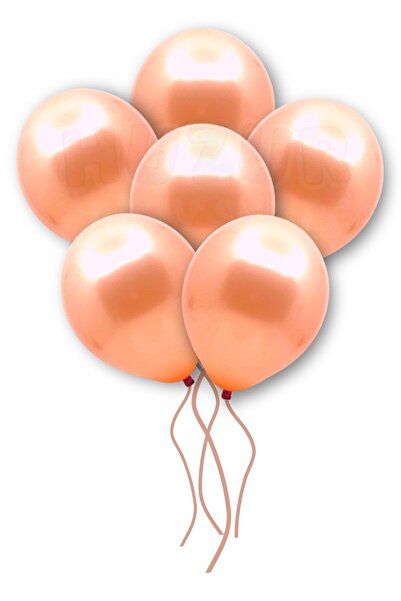 Huzur Party Store Rose Gold Color Metallic Balloon 50 Pieces Copper 30 cm Bir...