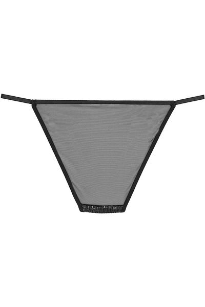Magic Form 264 Women's Black Side Adjustable Sequined String Panties