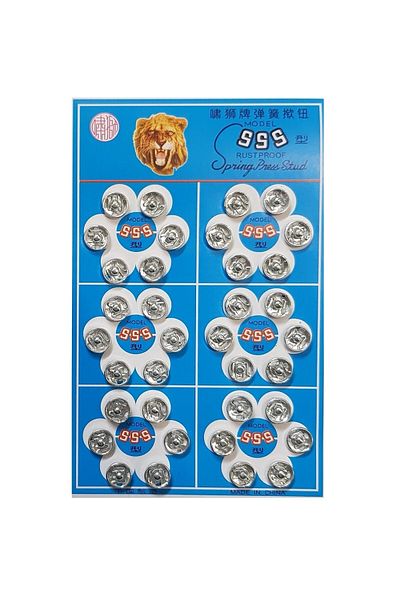 tuhafiyecimiz Metal, Strut Snap Button No0 (8mm) 36 Pieces Silver