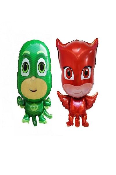 ARDSU Pija Masks Large Size Foil Balloon Flying with Helium 2 Pieces (Red and Green)