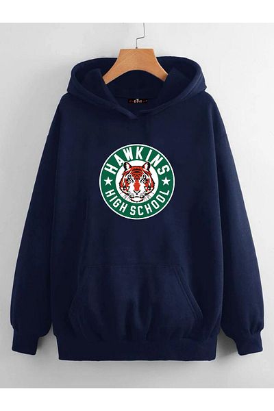Buğraterzimoda High School Printed Unisex Φούτερ με κουκούλα με τσέπη καγκουρό με κουκούλα