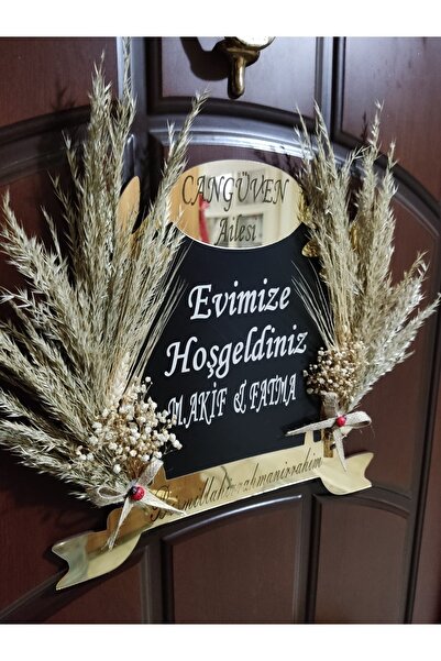 Evsay Ahşap Pleksi Süslü Kapı Süsü Duvar Süsü Duvar Aksesuarı