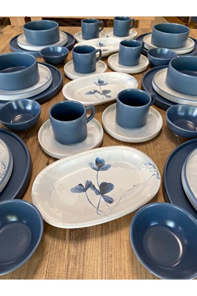 Keramika Matmavi Yemek Kahvaltı Takımı 37 Parça 6 Kişilik