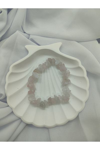 Senseour Pink Quartz Broken Natural Stone Bracelet