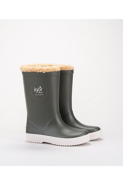IGOR Splash Nautico Borreguito Kaki/kaki Cizme de ploaie din shearling pentru copii