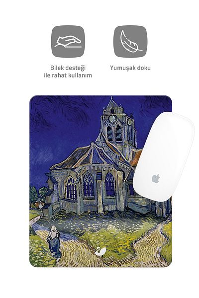 Özer Store Famous Paintings Series Van Gogh and Distinguished Works Rectangular Mouse Pad with Wrist Support Mouse Pad