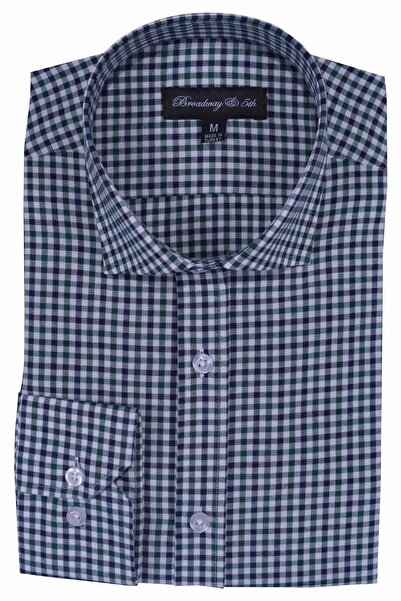 Ottomoda Ekose Kareli Uzun Kollu Italyan Yaka Regular Gömlek,b5-014