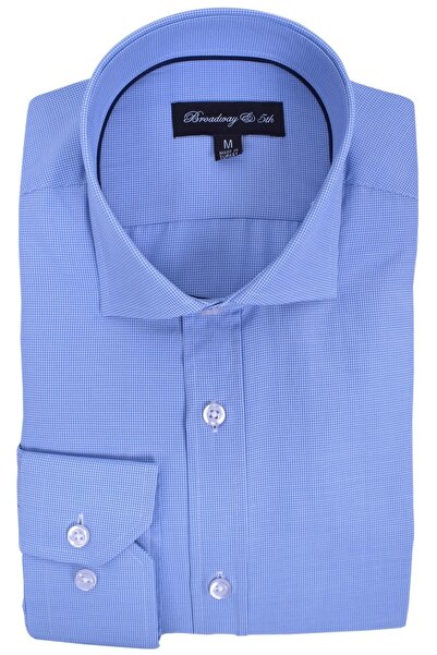 Ottomoda Erkek Ekose Desenli Uzun Kol Regular Italyan Yaka Gömlek,b5-013