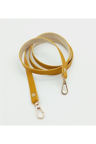 angel çanta aksesuar Spaghetti Model Seamless Bag Handle Mustard Color Light Gold Metal
