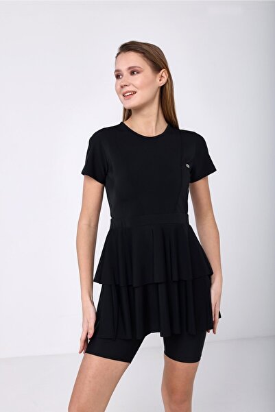 TESMAY Özel Tasarım Hızlı Kuruyan Kumaş Yarım Kollu Taytlı Mayo 2408