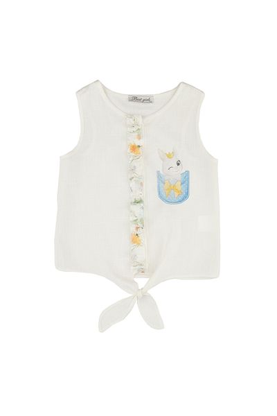 best kids Girl's Ecru Tie-Up Shirt