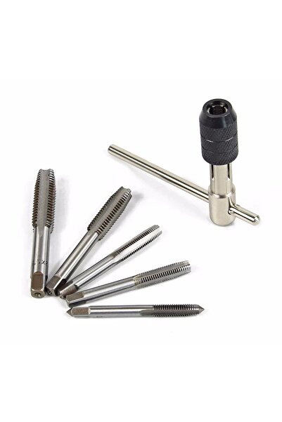 REKOTOOLS -6 Adet Metrik Vidalı Kılavuz T Şeklinde Anahtar Diş Açma Seti Seti M6 M7 M8 M10 M12