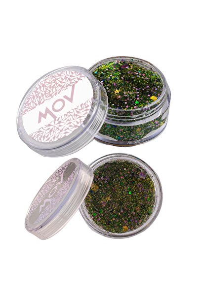 MOV Jel Formlu Parlak Glitter Face Makeup & Body &hair Zümrüt Yeşili Extra