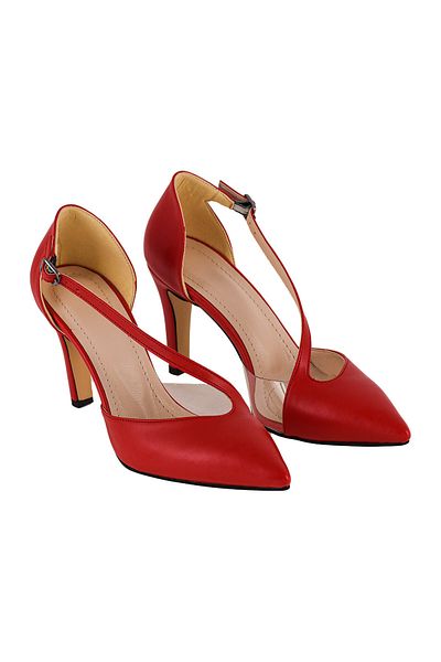JustBow Pantofi cu toc roșu de damă