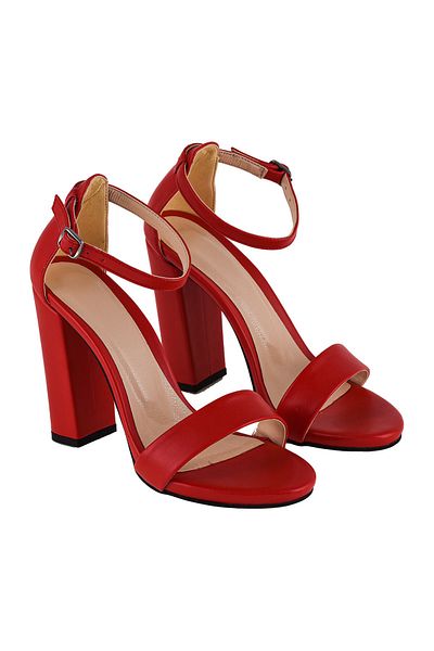 JustBow Women's Red Heeled Shoes